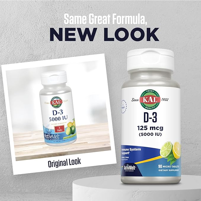 KAL Vitamin D-3 5000 IU ActivMelt, 90 Servings, 90 Micro