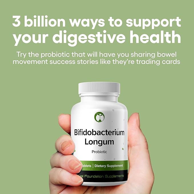 Bifidobacterium Longum Probiotic Supplement 240 Tablets 3 Billion CFU Probiotics for Men & Women Supports Intestinal Digestive & Gut Health Made in The USA (240, Bifidobacterium Longum)