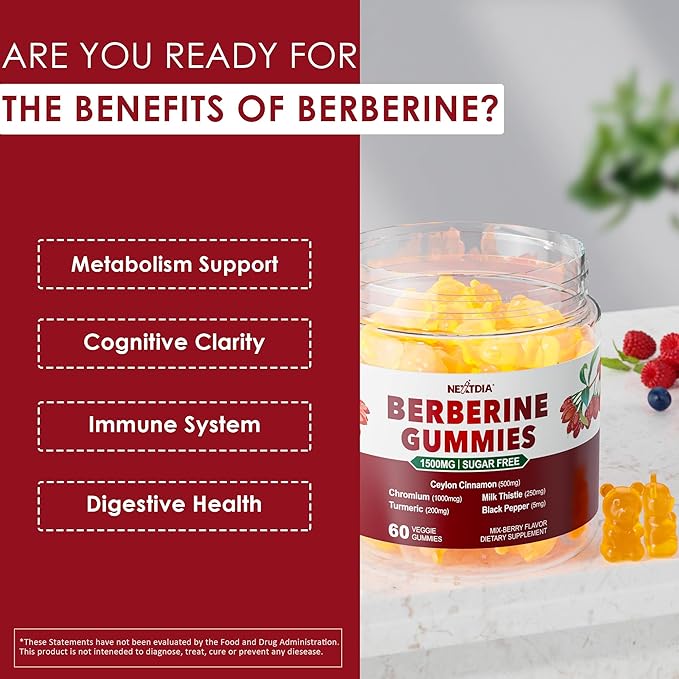 Berberine Supplement 1500mg, Sugar Free Berberine 2 Pack