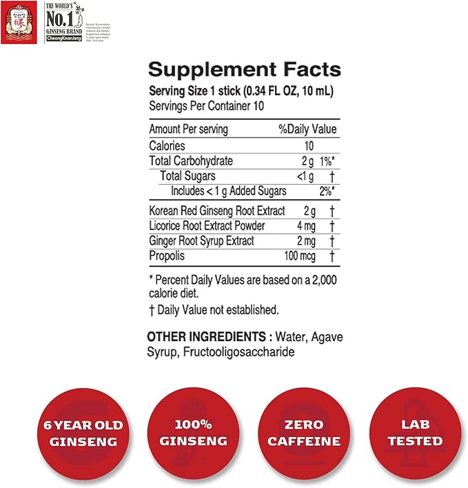 Korean Red Ginseng Everytime 2000mg with Propolis 10 Sticks