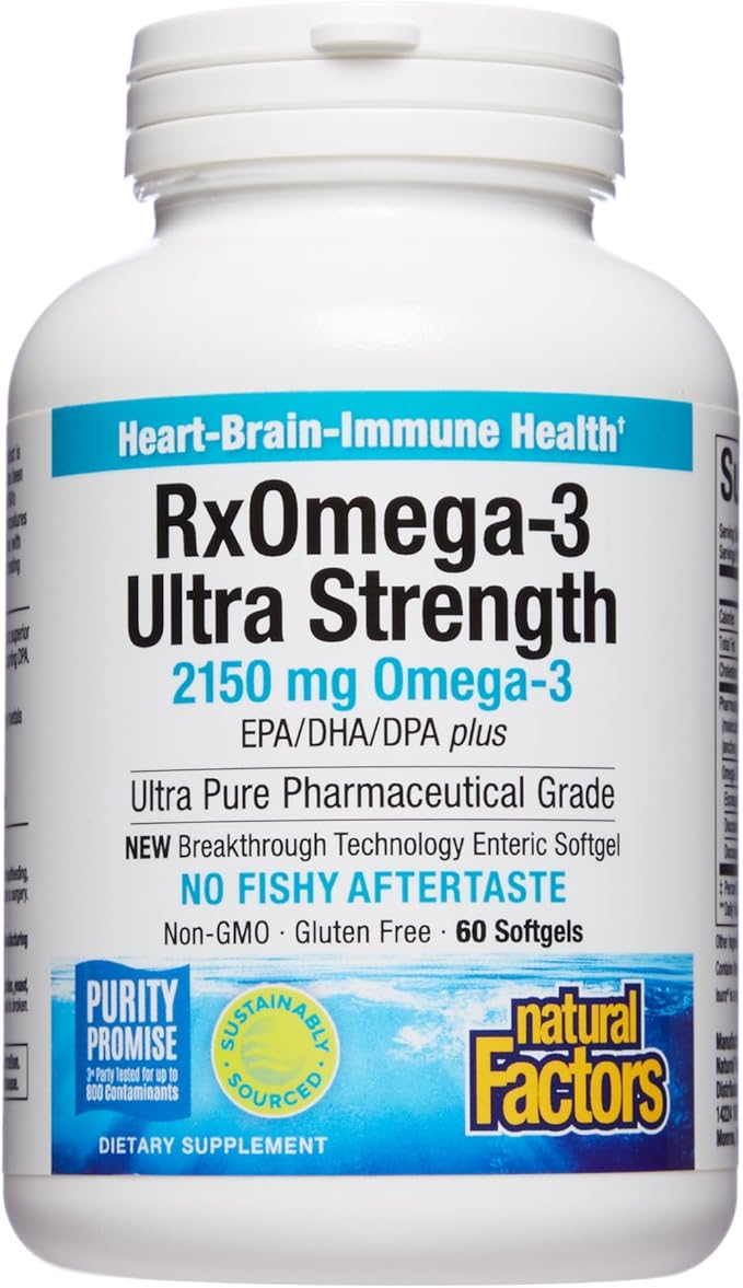Natural Factors, Ultra Strength RxOmega-3 Fish 2,150 mg Omega-3 Per 60 Softgels