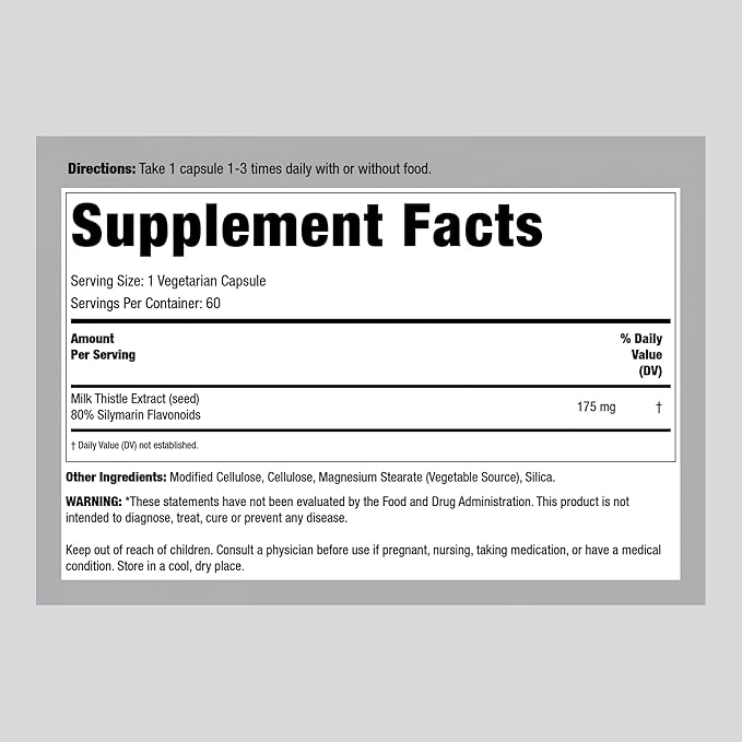 Lindberg Milk Thistle Extract 175 Mg, 60 Vegetarian 80% Silymarin