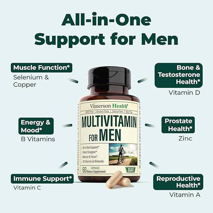 Multivitamin for Men B12, Zinc,