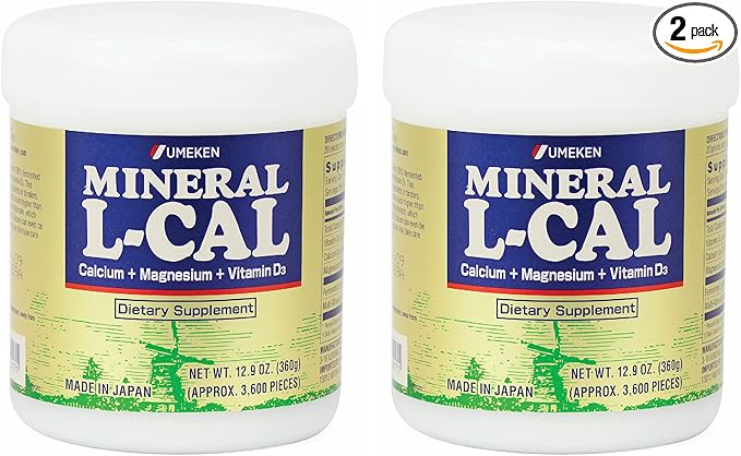 Umeken Mineral L-Cal Supplement, Large bottle, 6 month D3 and 360g, 3600 3600 Balls 2)