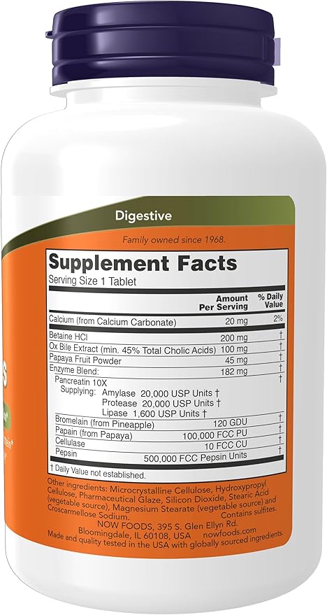 NOW Supplements, Super Enzymes, Formulated 180 Tablets