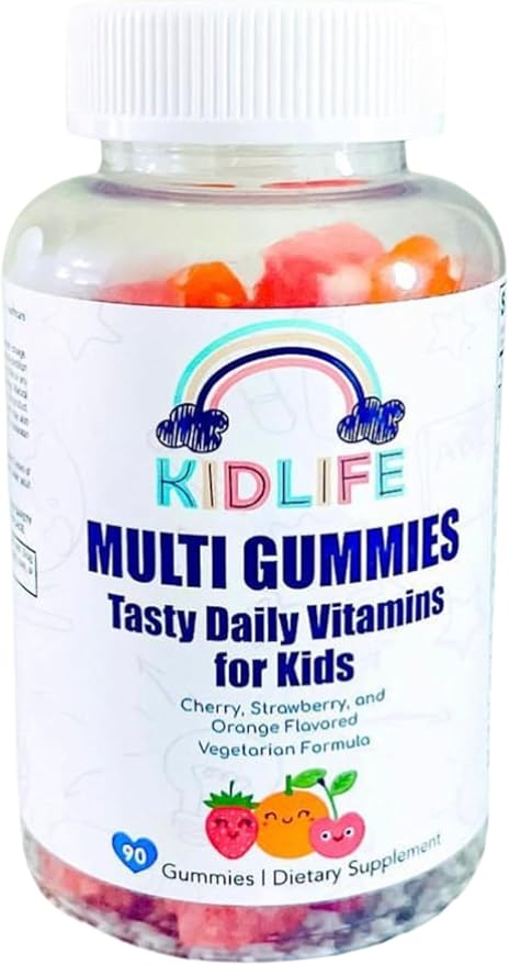 KJ3 Essentials KIDLIFE Daily Gummies- Vitamins for Kids 90 Count Vegan. Immune Support. Soft and Tasty