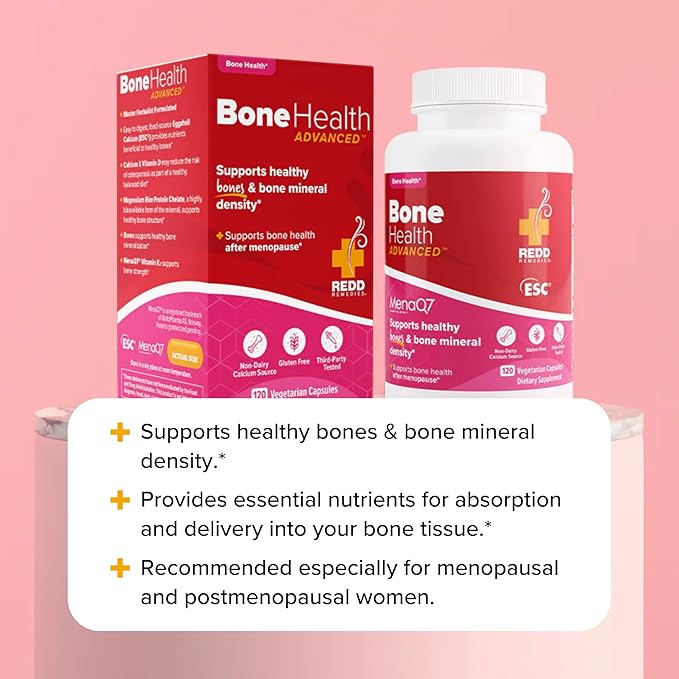 Redd Remedies, Bone Health Advanced, Vitamin D3 and Calcium for Strong Bone Support, 120 Vegetarian Capsules