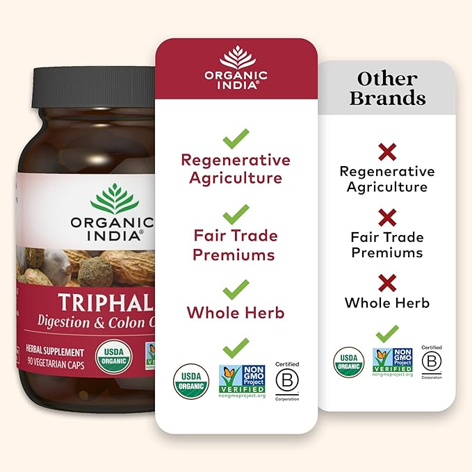 ORGANIC INDIA Triphala Capsules Organic 90 Capsules