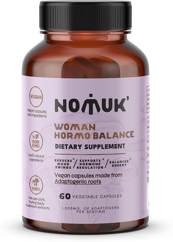 Woman Hormo Balance, Shatavari for PMS, Schisandra, Maca and Ginseng, adaptogenic Roots, Mushroom Extract for Women's Health, 60 Capsules