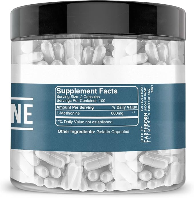 Earthborn Elements L-Methionine 200 Capsules, Pure