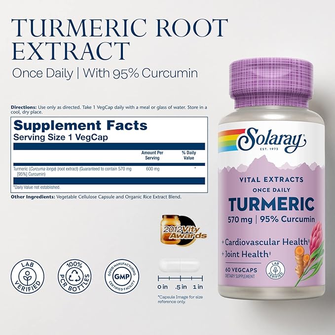 SOLARAY Turmeric Root Extract 600mg 60 VegCaps