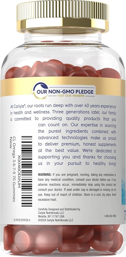Carlyle Omega 3 6 7 9 Gummies 70 Count