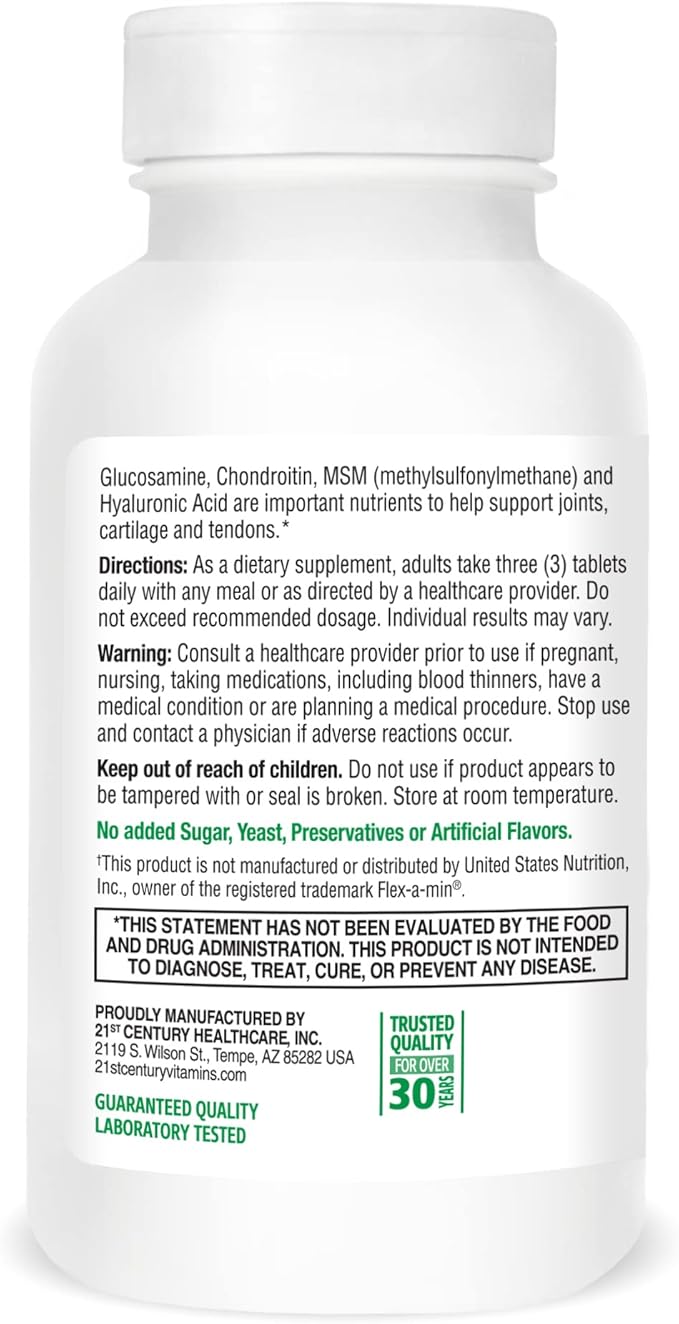 21st Century Glucosamine and Chondroitin Plus 120 Count