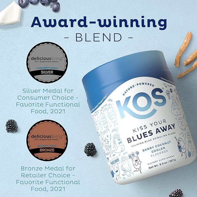 KOS Calming Blue Spirulina Blend- USDA 28 Servings
