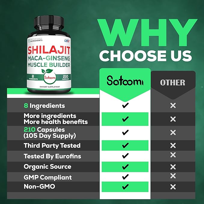 Shilajit Pure Himalayan Organic 8in1 with 210 Capsules 105 Servings