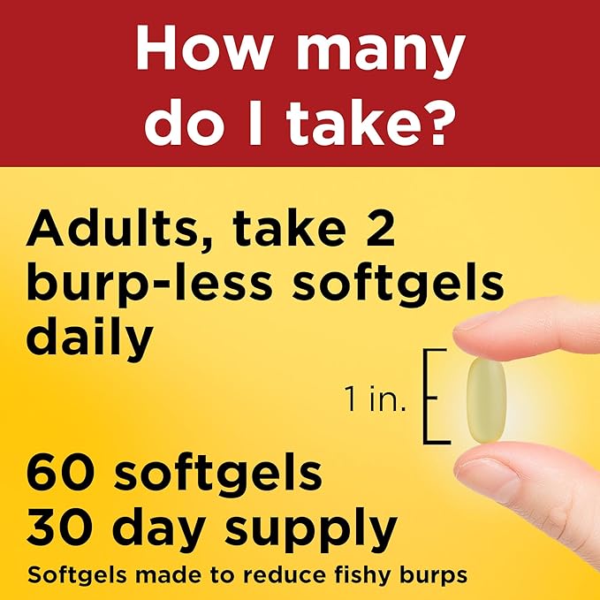 Nature Made Extra Strength Omega 3 2800 mg 3 Supplement 60 Softgels, 30 Day