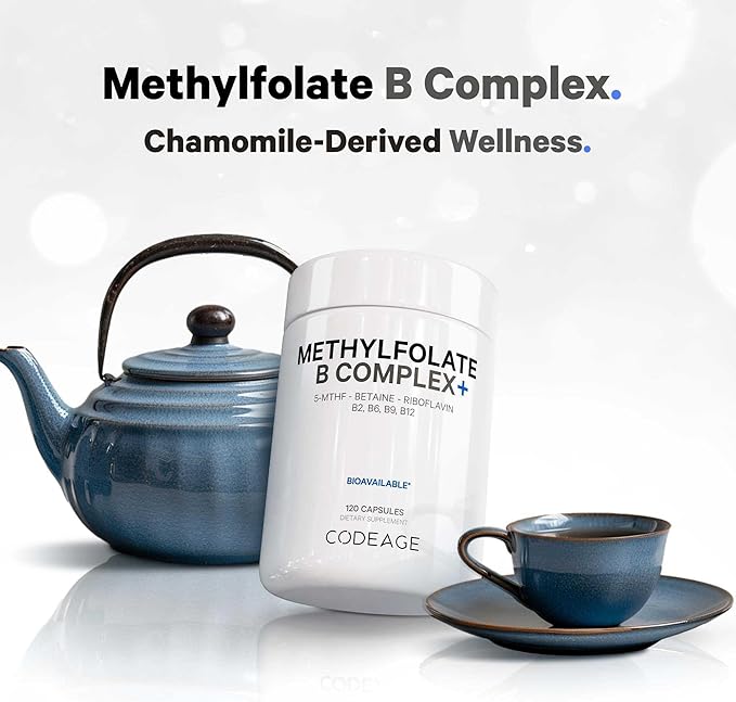 Codeage Methylfolate B Complex Supplements 5 MTHF, 1000mcg Methylated B12, Riboflavin, B6, Methylation 2 Months 120 Capsules