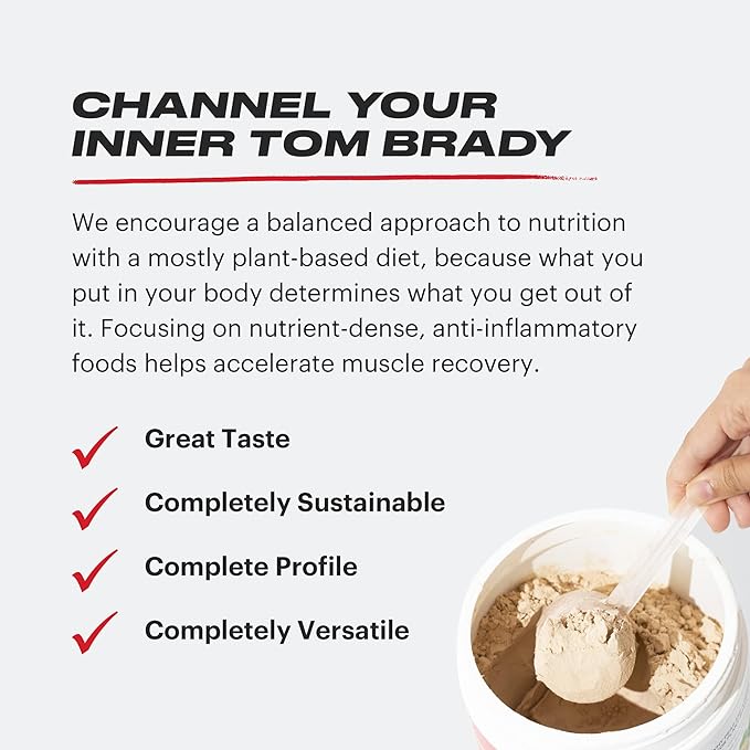 TB12 Plant Based Protein Powder by 24g of (30 Servings/2.12lbs) Servings/2.12lbs)