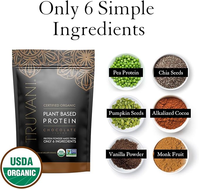 Truvani Vegan Protein Powder 20g Organic 10 Servings