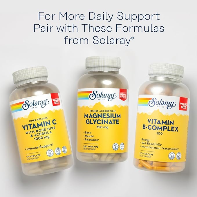 SOLARAY Vitamin B Complex 100 mg, B6, B12, B12, Biotin, 275 VegCaps