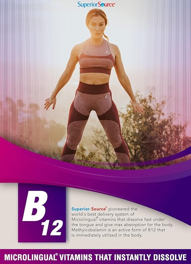 Superior Source No Shot Vitamin B12 2500 mcg, 90 Count, B12, Supports