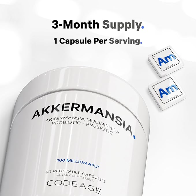 Codeage Akkermansia Muciniphila Probiotic Supplement 3-Month Supply 100 Million 90 Capsules