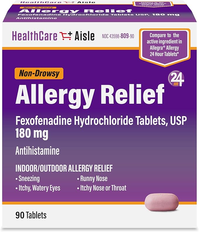 HealthCareAisle Allergy Relief 180 mg 90 Tablets 24-Hour Allergy