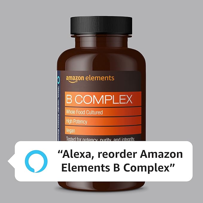 Amazon Elements B Complex, High Potency, 83% Whole 65 Capsules, 2 month