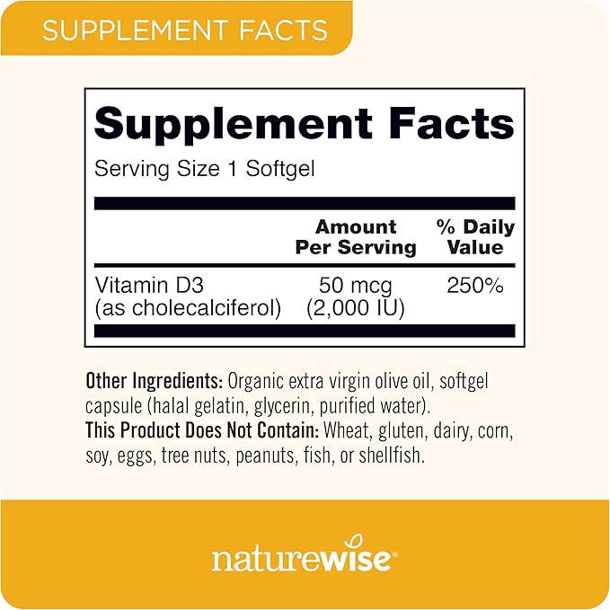 NatureWise Vitamin D3 2000iu (50 mcg) 90 Count