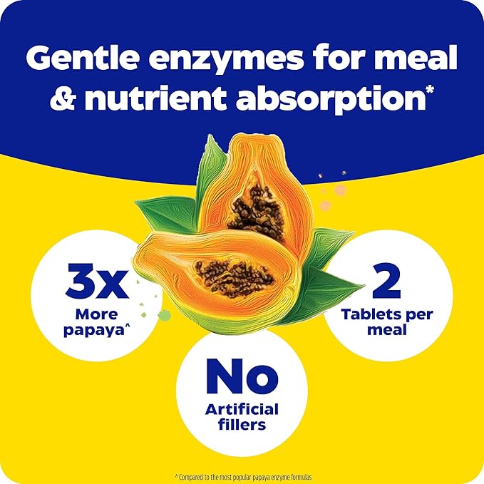 Enzymedica Papaya Complete, Daily Digestive Enzymes 120 Chewable