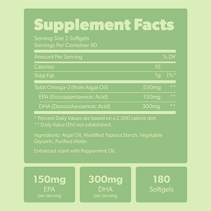 Vegan Omega 3 Supplement 180 Softgels