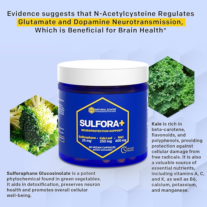 NATURAL STACKS Sulforaphane Supplement 25mg 60 Vegan