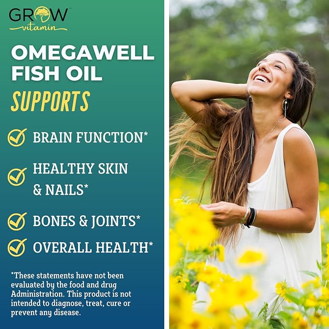 grow vitamin OmegaVita Fish Oil : 800 mg 600 mg 3 Supplement 2000 mg 30 Day