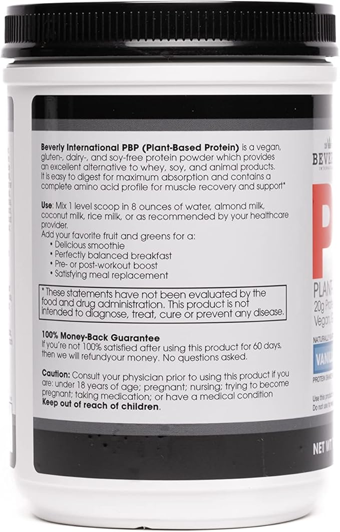 Beverly International PBP, Plant Based Protein. 21g Protein (15 Servings) 1lb. Complete