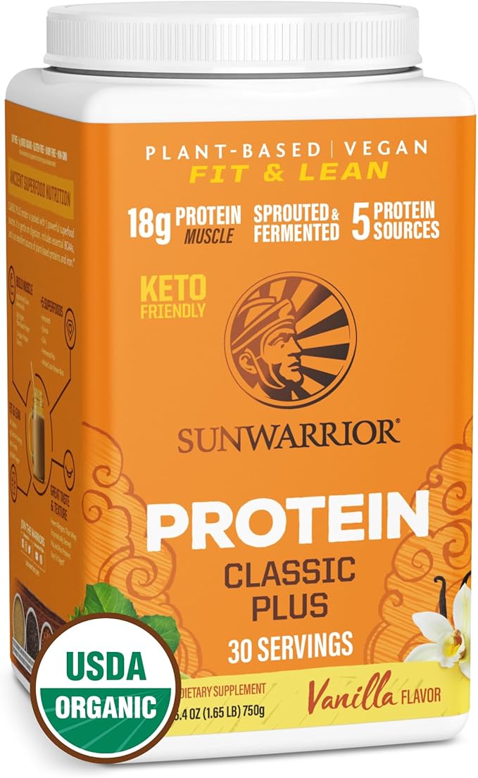 Sunwarrior Vegan Organic Protein Powder Plant-based 5 Superfood 30 Servings