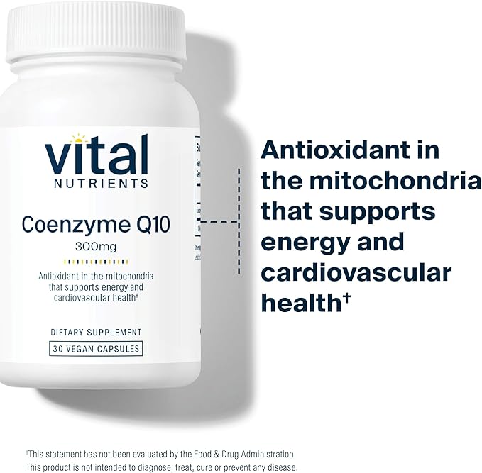 Vital Nutrients CoQ10 300mg Q10 to 30 Capsules