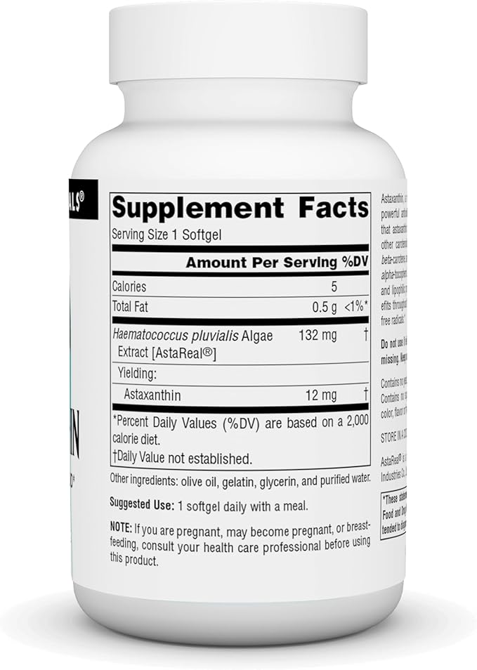 Source Naturals Astaxanthin, Antioxidant Carotenoid, 12mg 90 Softgels