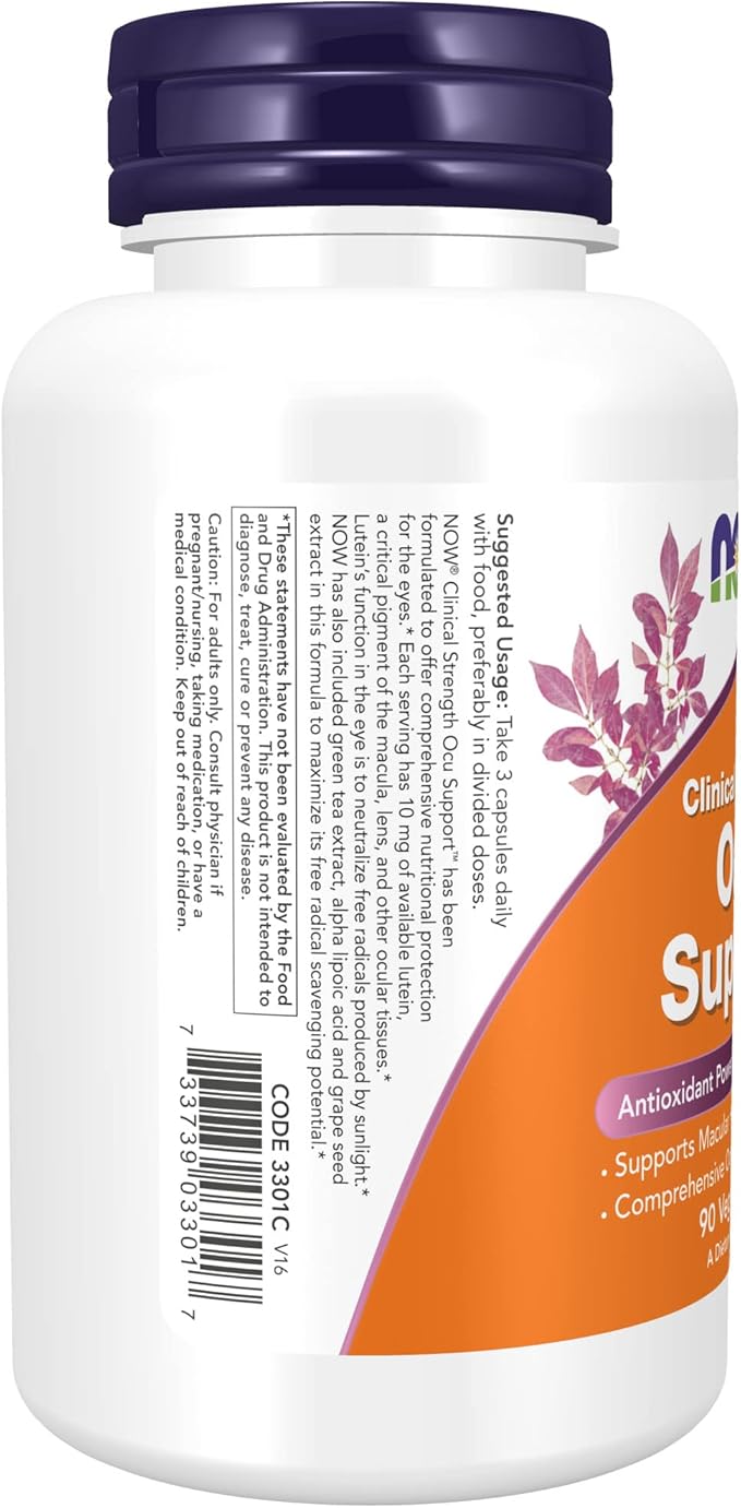 NOW Supplements, Ocu Support™with FloraGLO® Lutein, 90 Veg 3)
