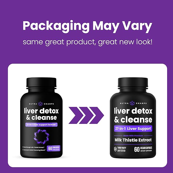Liver Cleanse Detox & Repair Formula | 20+ Herbs: Milk Thistle Extract with Silymarin, Artichoke, Dandelion, Chicory Root Powder & More! | Premium Liver Support Pills Supplement, 60 Capsules (2-Pack)
