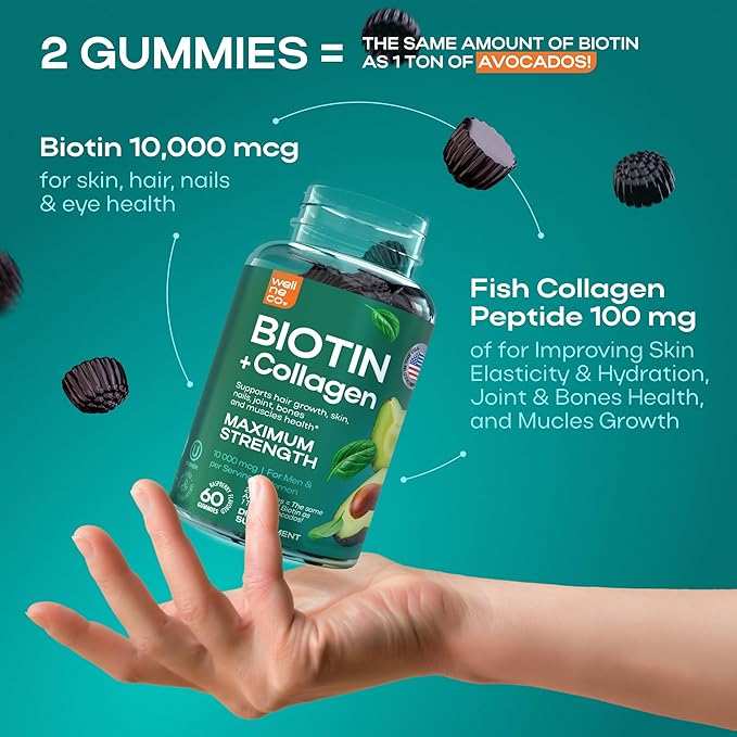 Biotin 10000mcg - Biotin Gummies 60 pcs