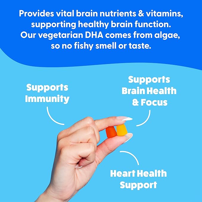 Feel Great Omega & DHA Gummies for Adults Plant Based Omega 3 Fish Oil Alternative | Vegetarian | Vitamin C, Chia, and Omega3, Supports Brain, Immune, Prenatal Functions, (60 Count)