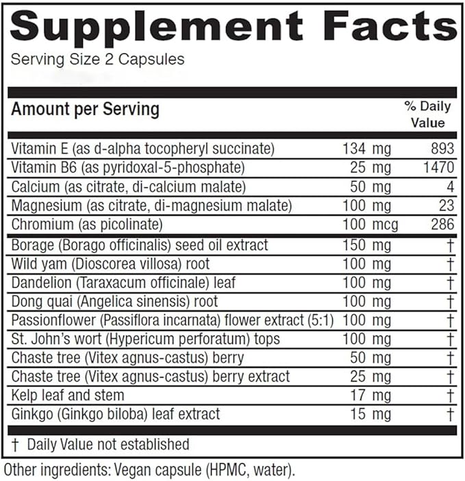 Vitanica Women's Phase I, Premenstrual Support, Vegan, 120 Capsules