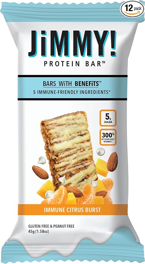 JiMMY! Protein Bar, Citrus Blast, Immune 12 Count