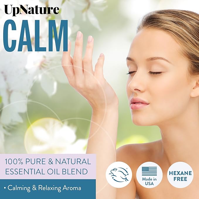 UpNature Calm Essential Oil Roll On - 100% Natural Stress Relief Aromatherapy - Self Care Gifts for Women & Men