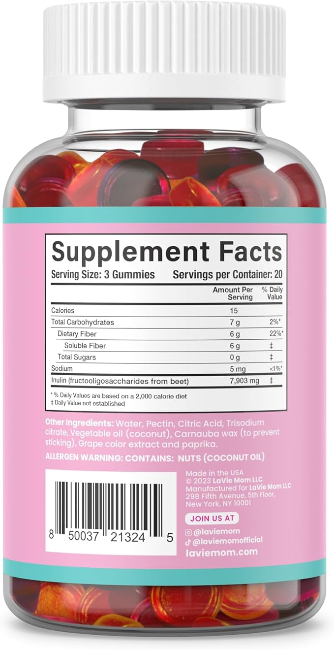 LaVie Fiber Gummies for Women, Pregnancy 60 Count