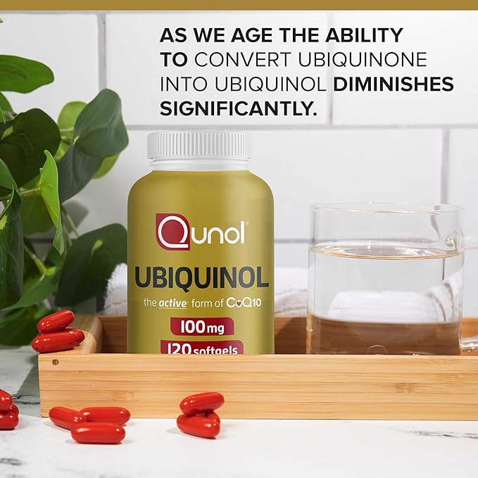 Qunol Ubiquinol CoQ10 100mg Softgels, Ubiquinol Q10, Antioxidant 120 Count