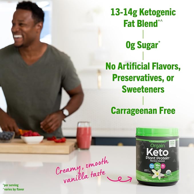 Orgain Organic Keto Vegan Protein Powder, 10g Plant 0g Sugar*, 0.97lb