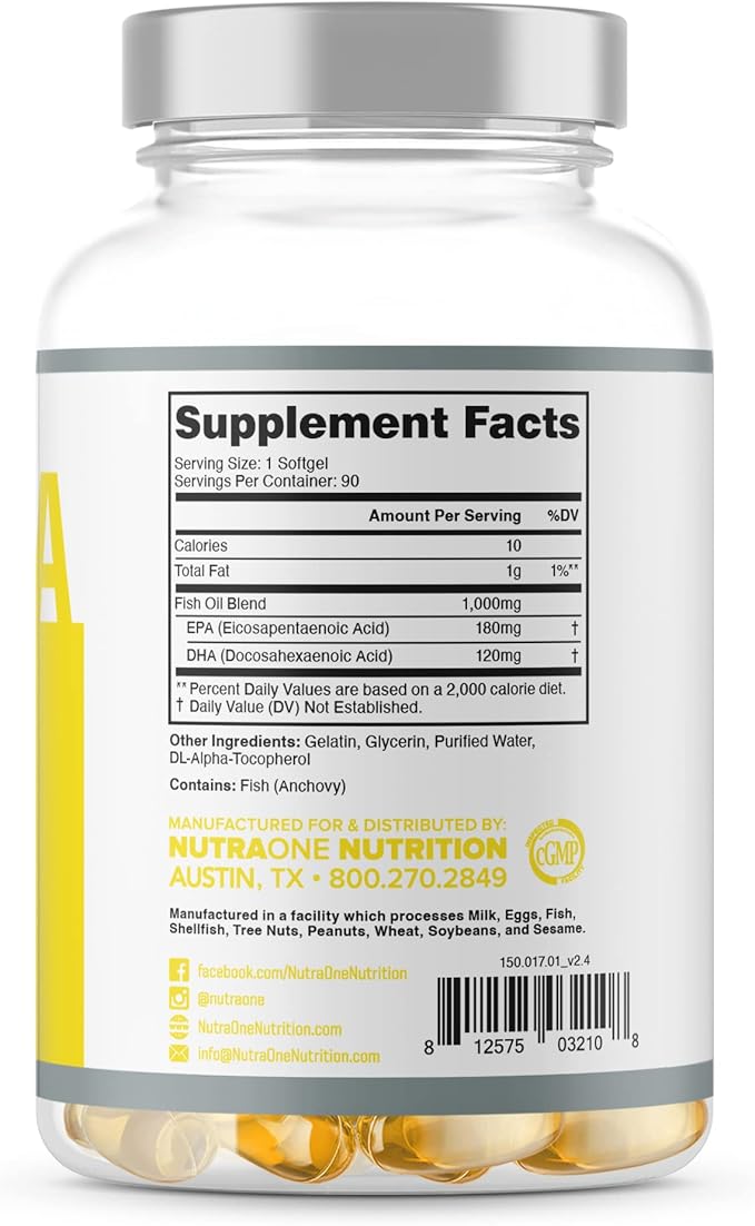 OmegaOne Omega-3 Fish Oil Supplement by (90 500mg 500mg Fish