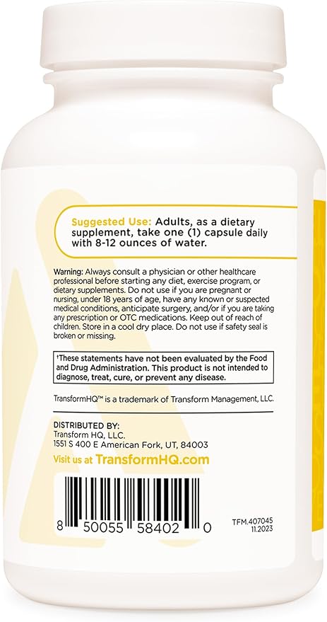 TransformHQ Digestive Enzymes Supplement (120 Capsules) 16 Enzymes,