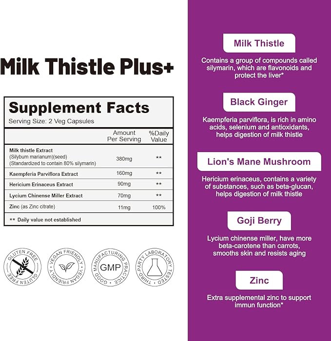 Milk Thistle Extract, Liver Cleanse Supplement, 70 Caps